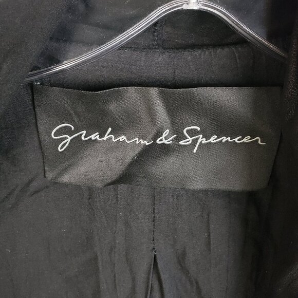 Graham & Spencer Suede Leather Jacket Soft Asymmetrical Biker Goth Black size L - Picture 5 of 16